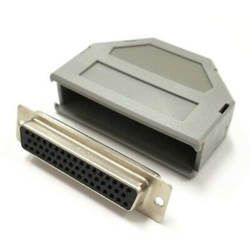 DB 50 Pin Female D-Sub Cable Mount Connector w/ Plastic Cover DB50