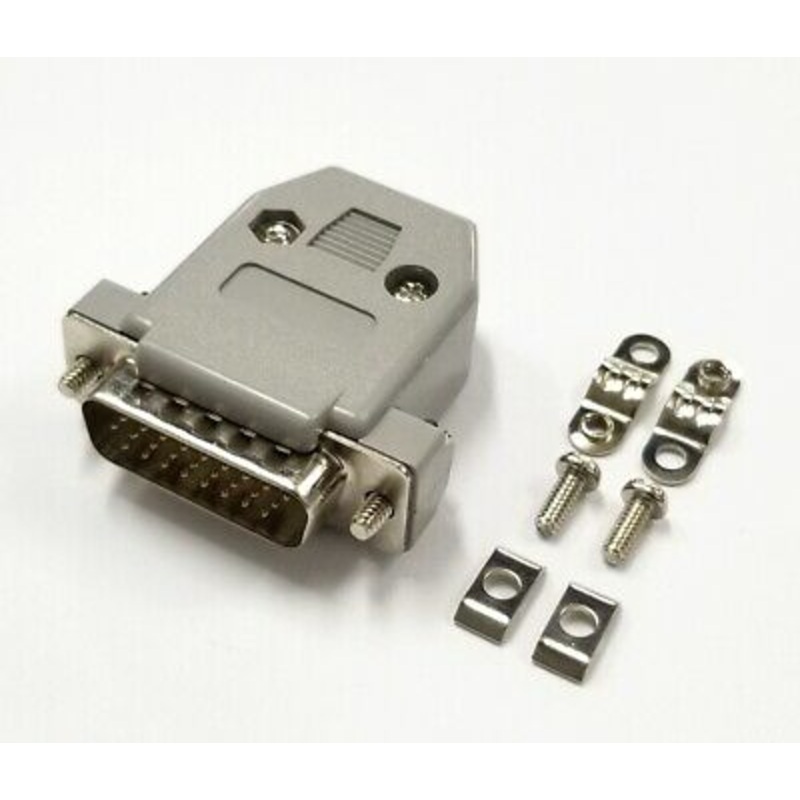 HD 26 Pin Male D-Sub Cable Mount Connector w/ Plastic Cover & Hardware DB26