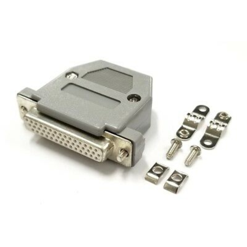 HD 44 Pin Female D-Sub Cable Mount Connector w/ Plastic Cover & Hardware DB44