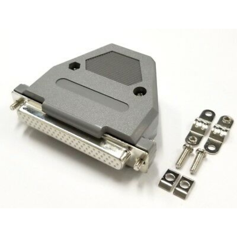 HD 62 Pin Female D-Sub Cable Mount Connector w/ Plastic Cover & Hardware DB62