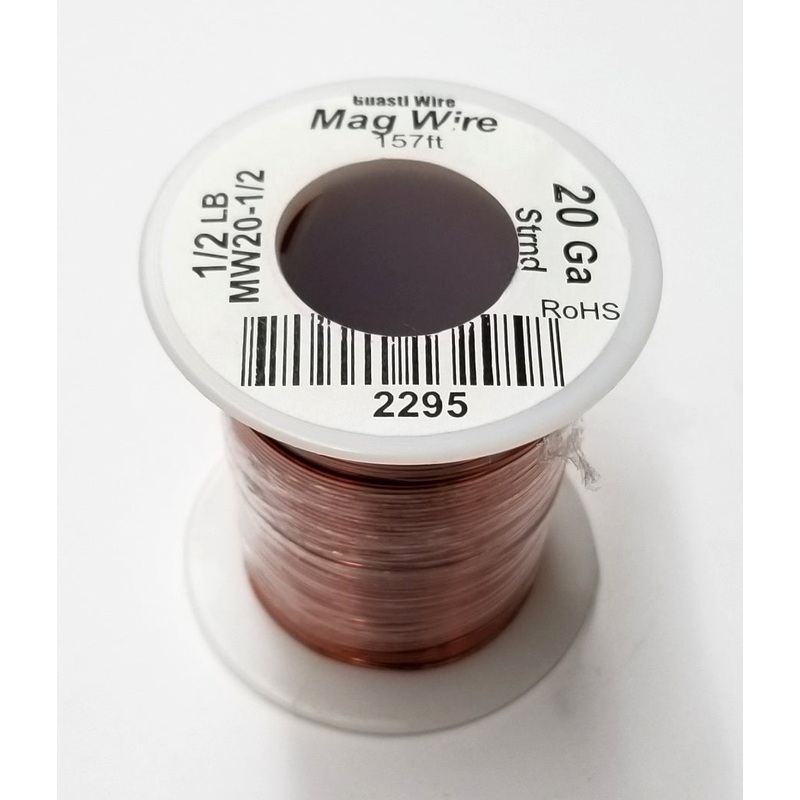 MW20-1/2, 20 Gauge Insulated Magnet Wire 1/2 Pound Roll (157′ Approx.) 20AWG