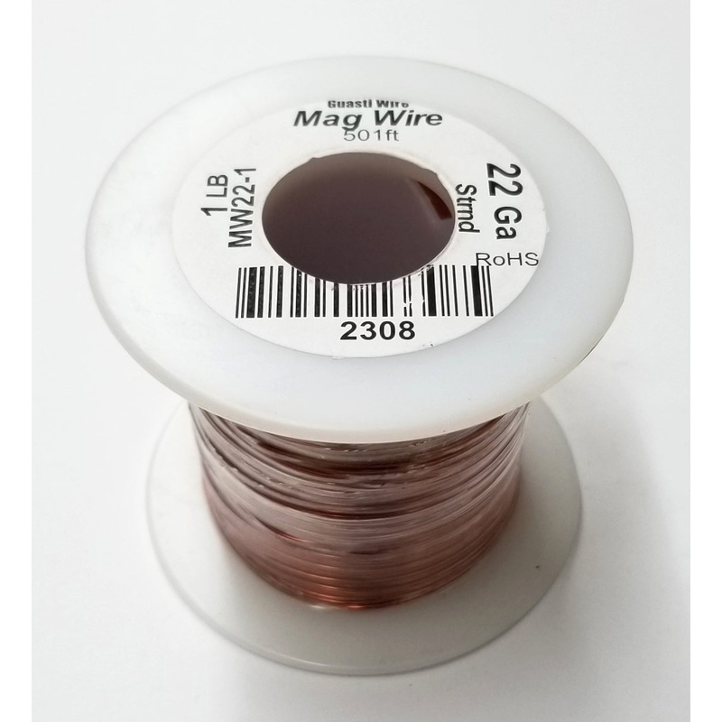 MW22-1, 22 Gauge Insulated Magnet Wire Pound Roll (501′ Approx.) 22AWG