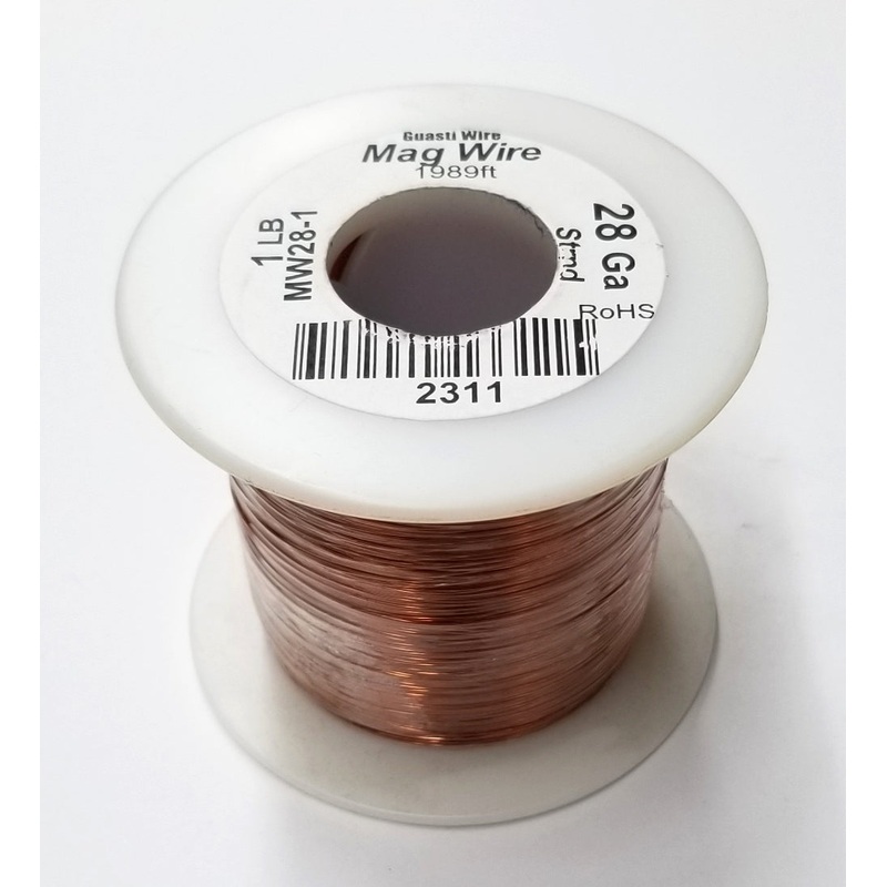 MW28-1, 28 Gauge Insulated Magnet Wire 1 Pound Roll (1,989′ Approx.) 28AWG