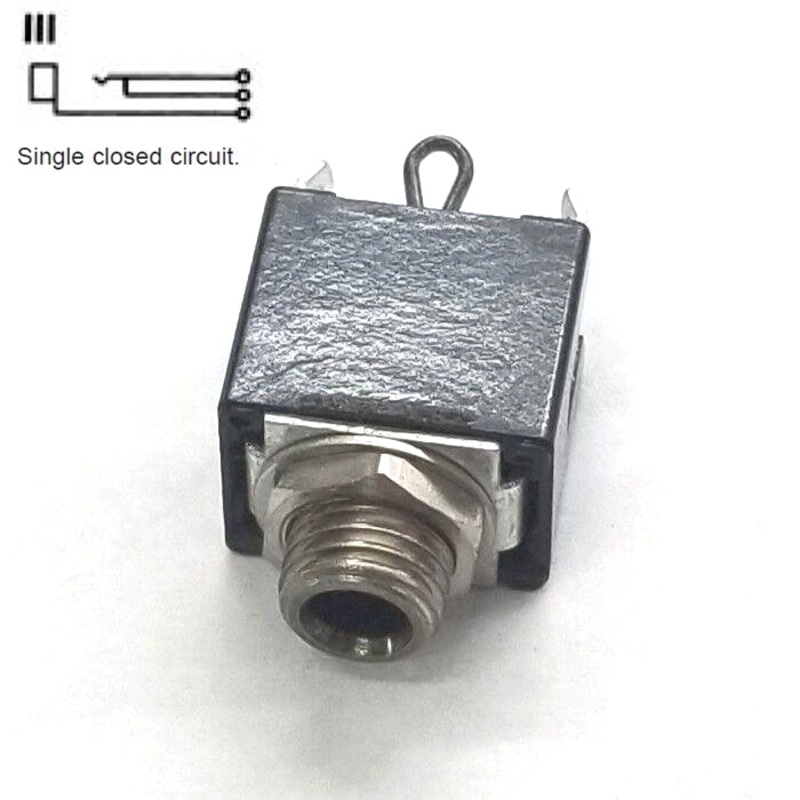 Switchcraft 142A, 1/8″ (3.5mm) 2 Conductor Mono Jack w/ Single Closed Circuit