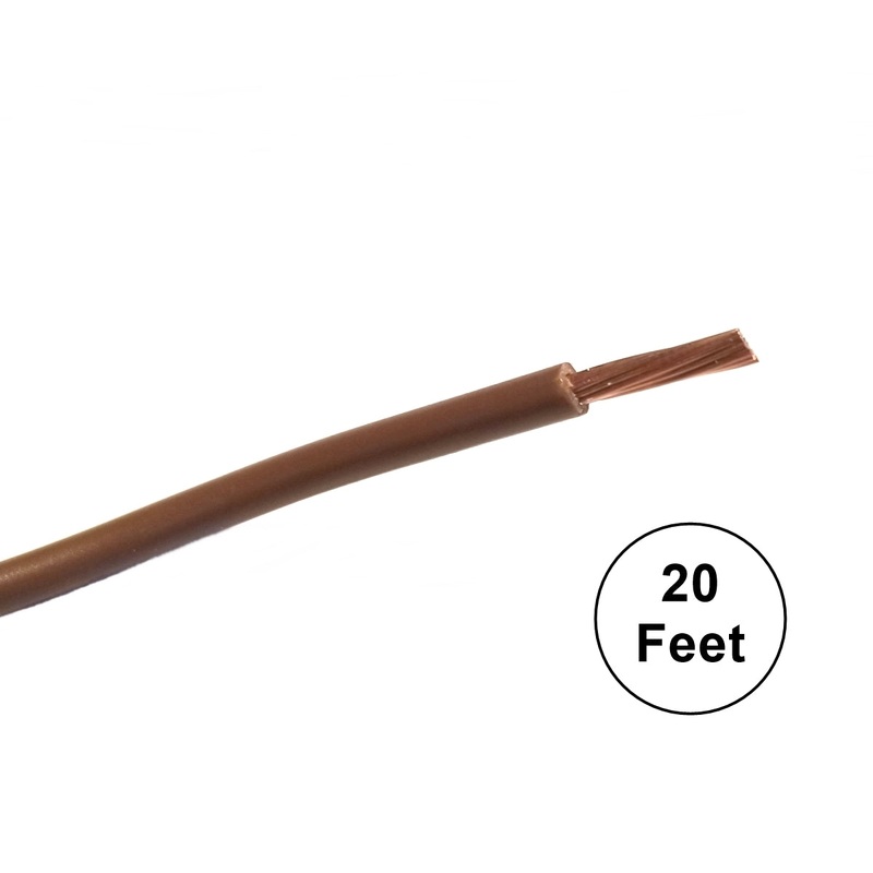 A14-01-20 20FT 14AWG BROWN Stranded Automotive Hook Up 50V Wire ~ 80C J1128