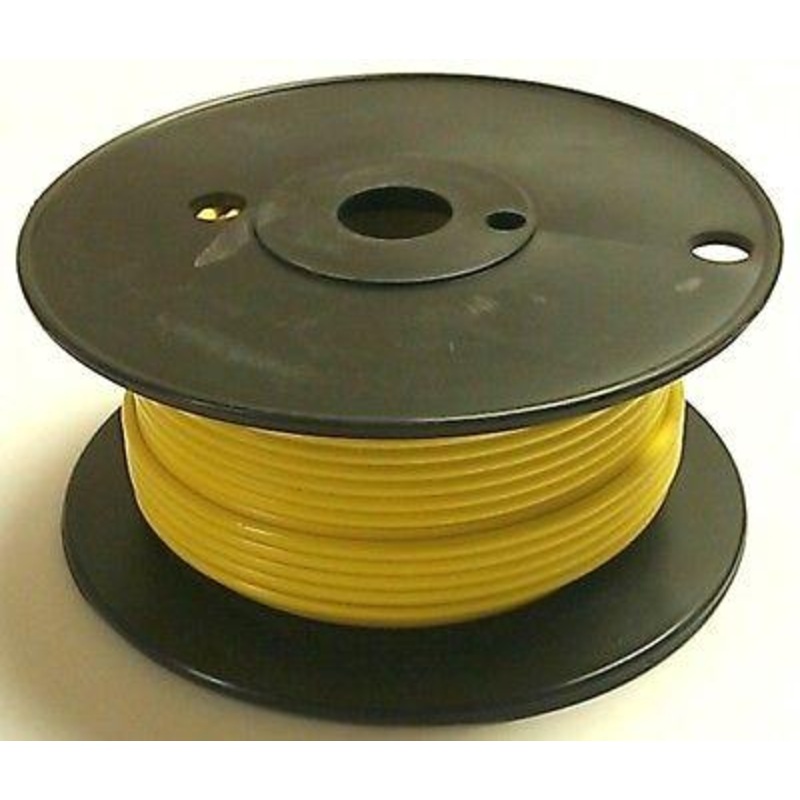 A14-04-100 100FT 14AWG YELLOW Stranded Automotive Hook Up 50V Wire ~ 80C J1128