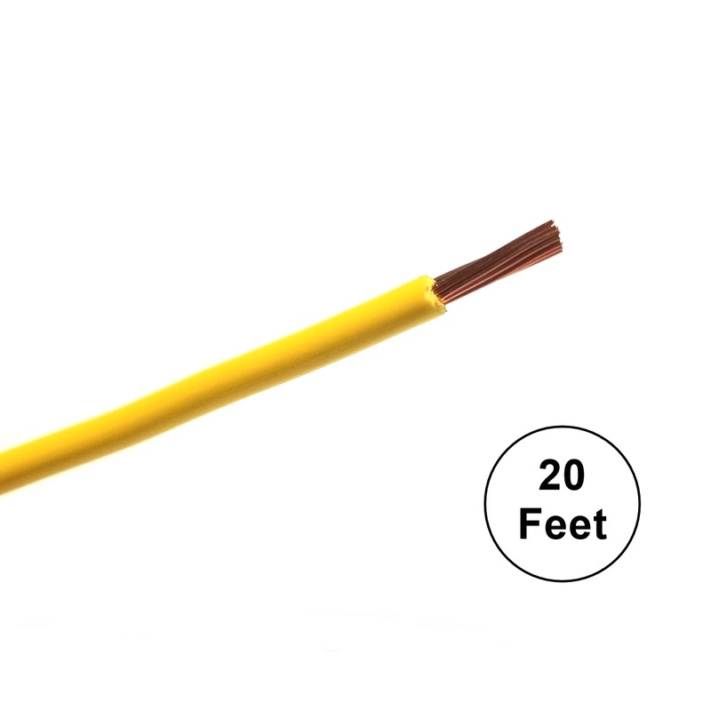 A14-04-20 20FT 14AWG YELLOW Stranded Automotive Hook Up 50V Wire ~ 80C J1128