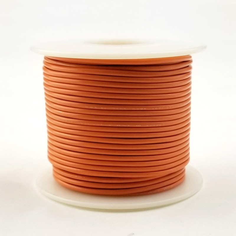 HS26-03-100 100FT 26AWG ORANGE SOLID Electronic Electrical 300V Wire UL1007 80C
