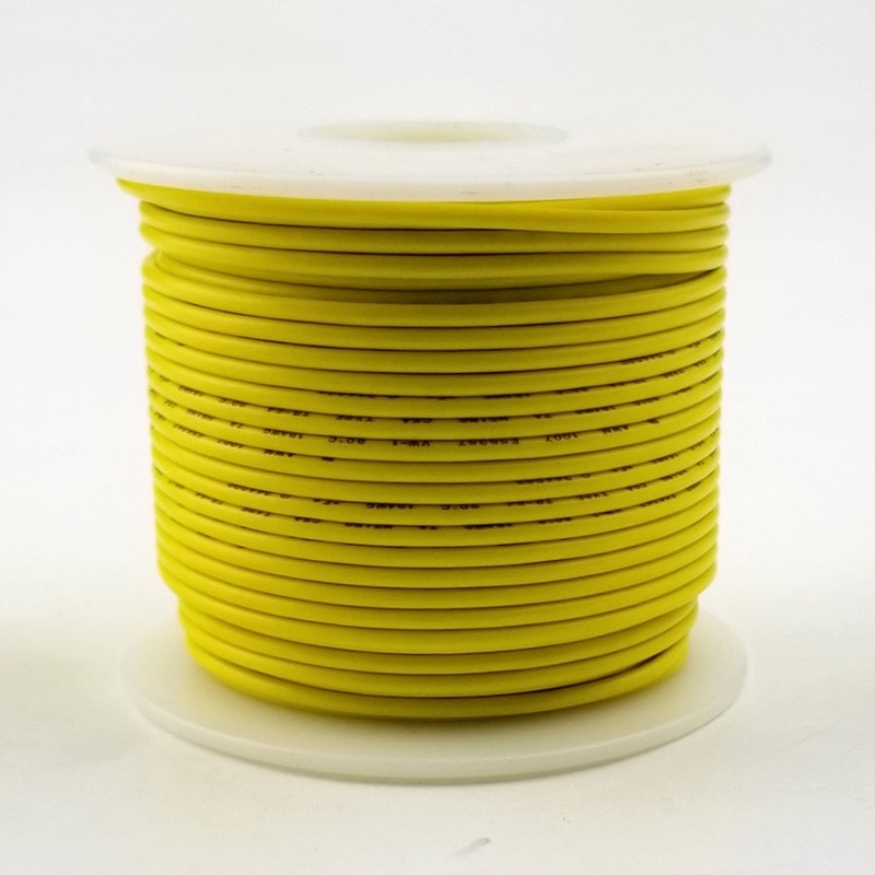 HS26-04-100 100FT 26AWG YELLOW SOLID Electronic Electrical 300V Wire UL1007 80C