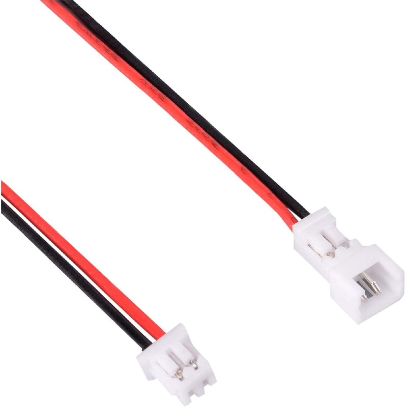 MVJST-PLUG-1, MVO 1 Pairs JST 1.25mm 2 Pin Micro Male Female Connector Plug with Red Black Wire Cable 80mm