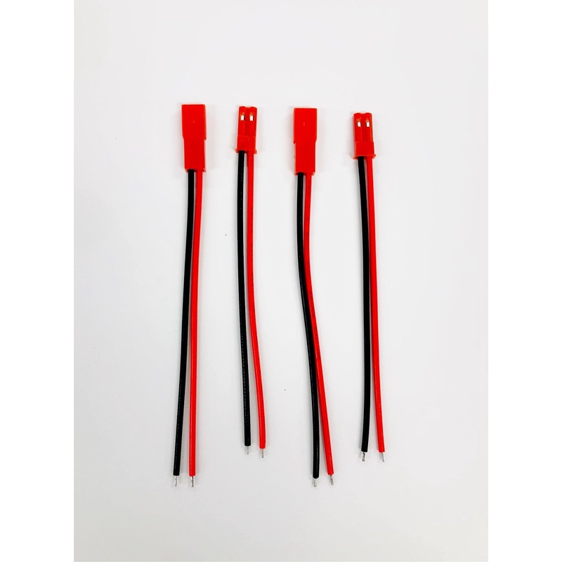 2 Pairs Male and Female 2pin JST w/Leads 2.0mm  #MVJST-PLUG-2