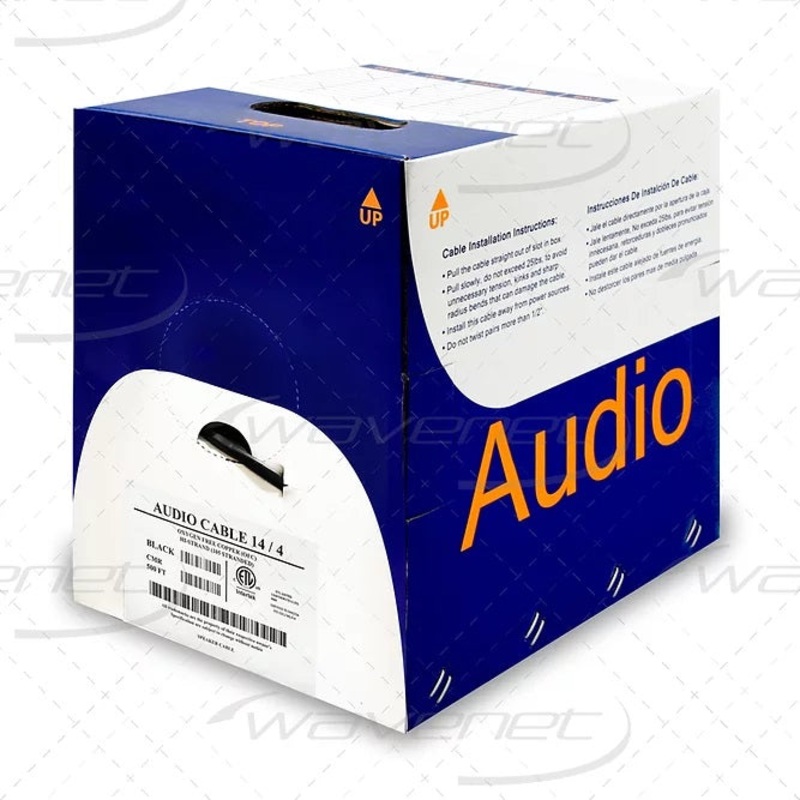 AC1404RWH4-500, Wavenet WHITE 4C 14AWG OFC Audio Cable ~ Riser (CMR) 500 Foot