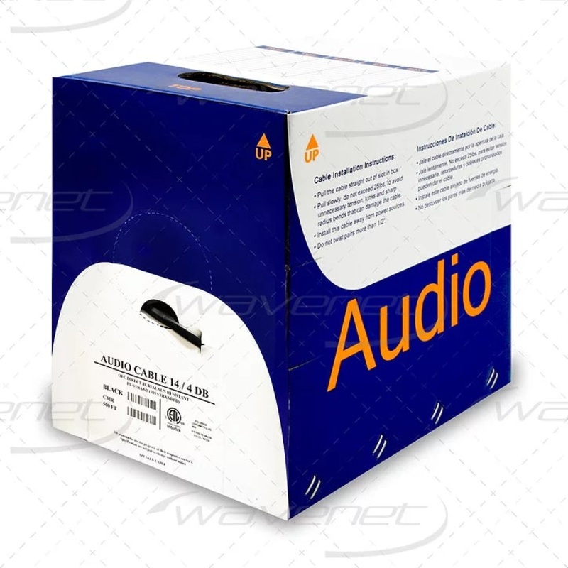 AC1404OSPBK4-500, Wavenet BLACK Direct Burial 4C 14AWG OFC Audio Cable ~ 500 Foot