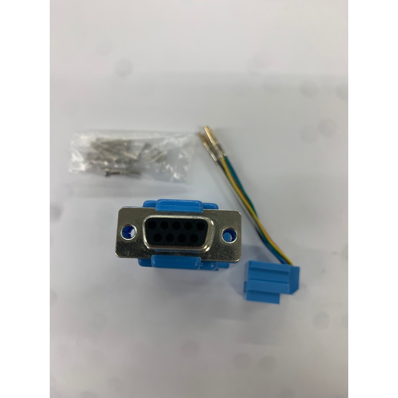 AD-9FT6-B2, DB9 Female to RJ11 6C 2Piece Hood BLUE, 9pin Male D-Sub Adapter Kit