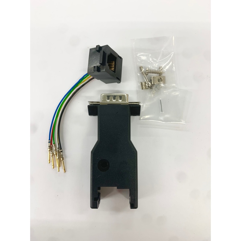 AD-9MT6-BK2, DB9 Male to RJ11 6C 2Piece Hood BLACK, 9pin Male D-Sub Adapter Kit