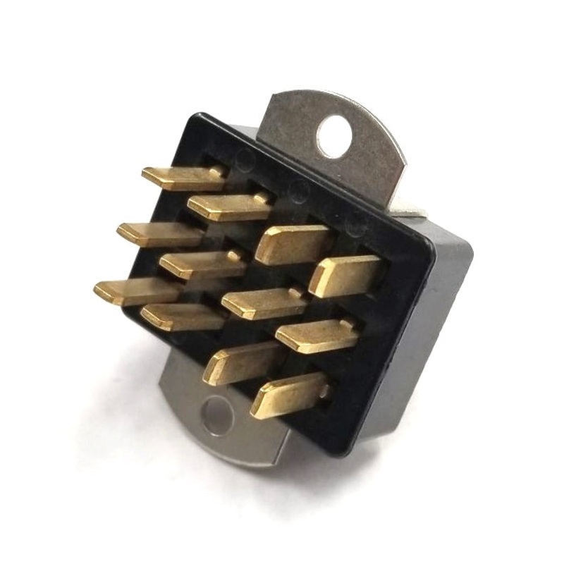 Beau P-3312-AB-G, 12 Pin Male Angle Bracket Connector ~ Gold Plated Pins