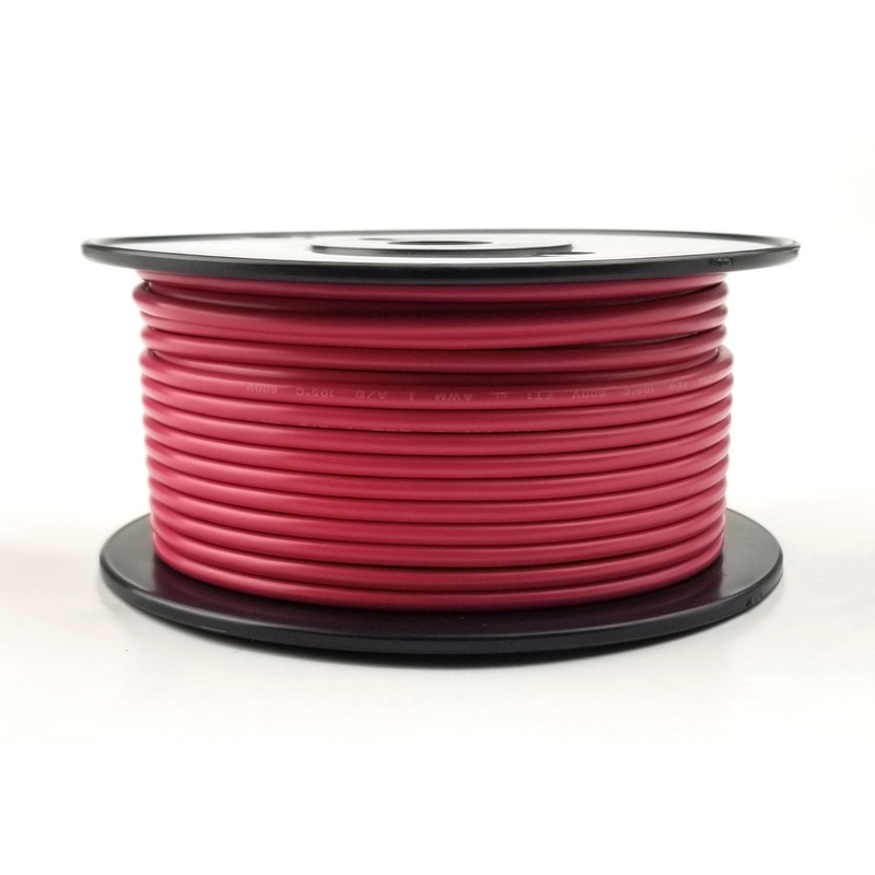 H618-02-100 100FT 18AWG RED Stranded Appliance & Marine 600V Wire UL1015 105C