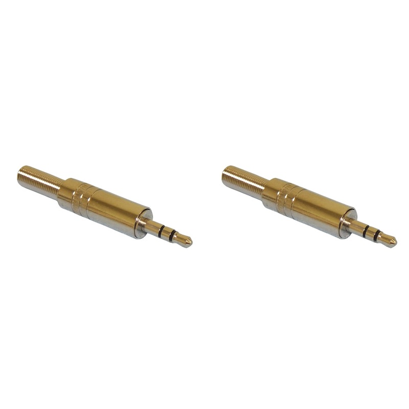 Philmore 502M, 3.5mm Metal Body Mini Stereo Plugs with Strain Relief ~ 2 Pack