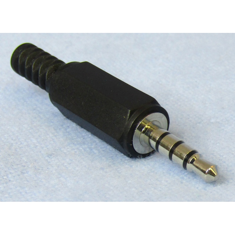 Philmore 70-047, 3.5mm 4 Conductor (TRRS) Mini Plug with Strain Relief