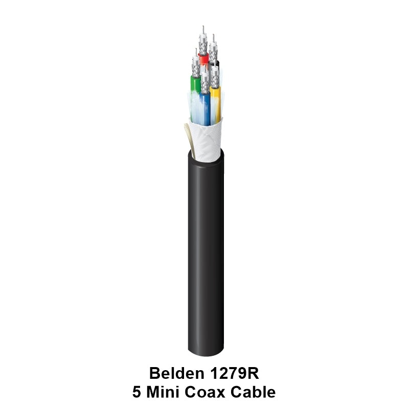 10′ Belden 1279R, 5 Coax Miniature Hi-Res RGB Component Video Cable ~ 5C 25AWG