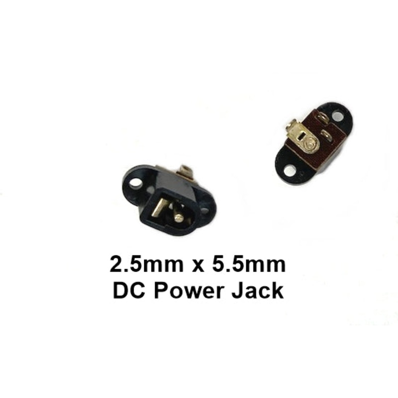 2 Pack of 2512P, 2.5mm I.D. x 5.5mm O.D. Panel Mount Coaxial Power Jacks