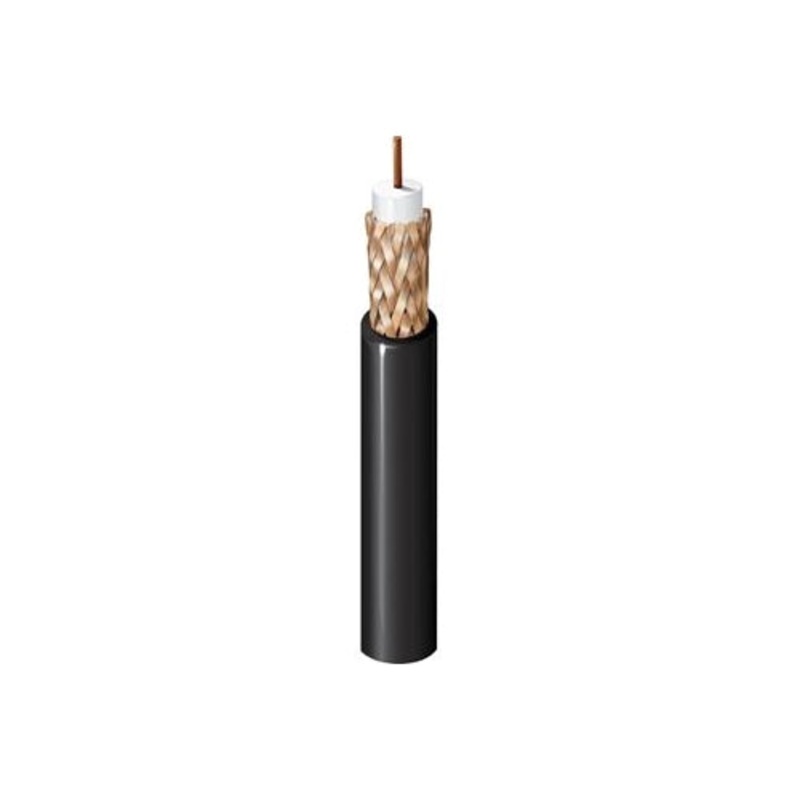 25′ Belden 543945, CCTV RG59 75 Ohm 90% Copper Braid Shield Coax Cable ~ Black