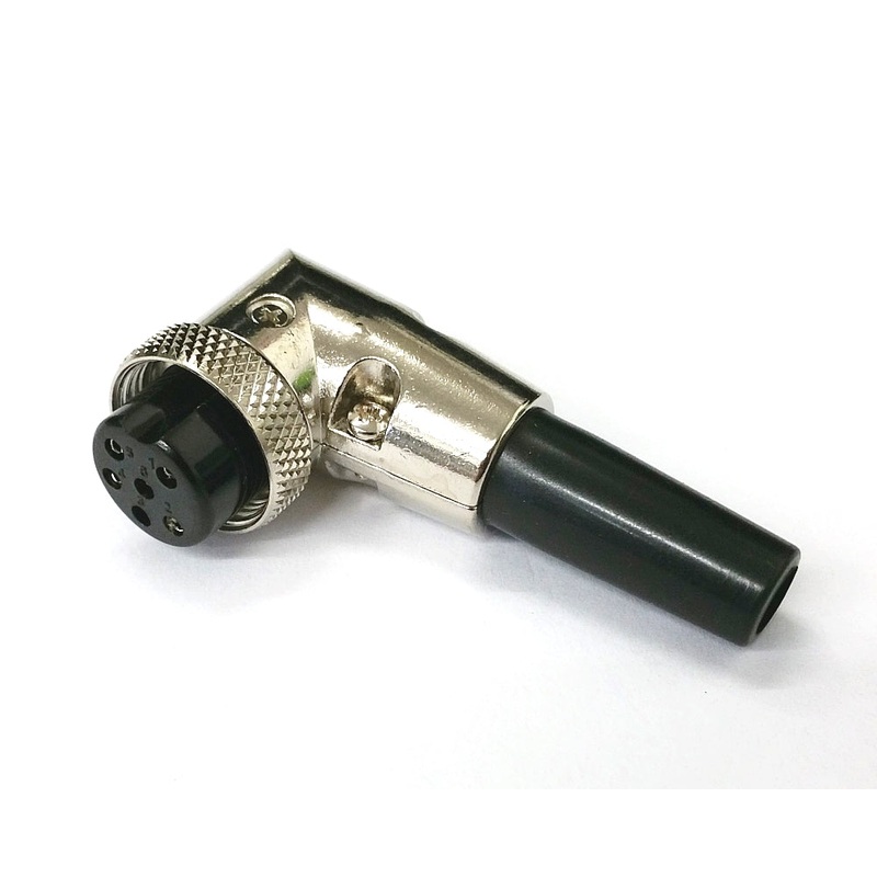 61-616, 6 Pin Female Right Angle CB Mic or Ham Radio Mobile Microphone Connector