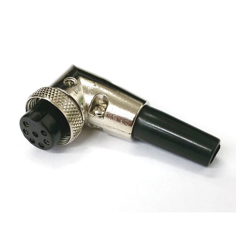 61-617, 7 Pin Female Right Angle CB Mic or Ham Radio Mobile Microphone Connector
