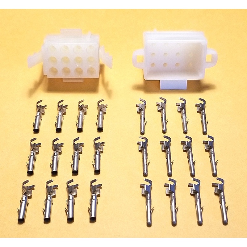 Amp 617-12, 12 Circuit Commercial MATE-N-LOK Connectors ~ Male & Female w/ Pins