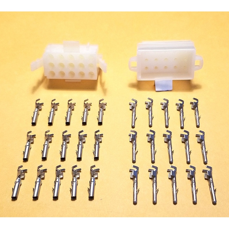 Amp 617-15, 15 Circuit Commercial MATE-N-LOK Connectors ~ Male & Female w/ Pins