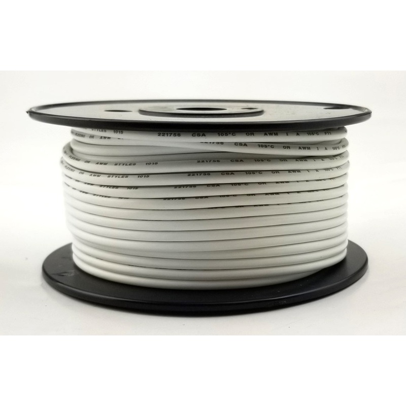 H614-09-100 100FT 14AWG WHITE Stranded Appliance & Marine 600V Wire UL1015 105C