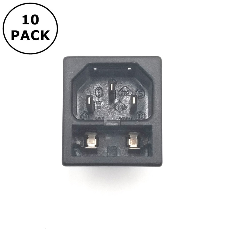 Lot of 10 Power Dynamics 42R32-3121-150, Panel Mount IEC Male w/Fuse Holder