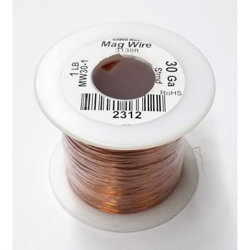MW30-1, 30 Gauge Insulated Magnet Wire 1 Pound Roll (3,138′ Approx.) 30AWG