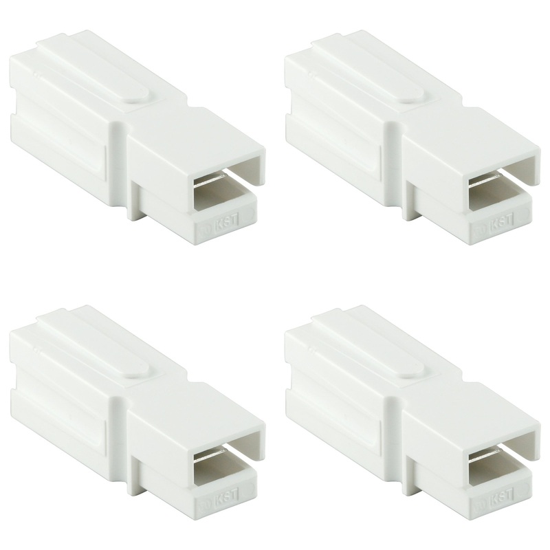 Philmore 49-019, WHITE DC-H (Hi-Amp) Power Connector Housings NO PINS ~ 4 Pack