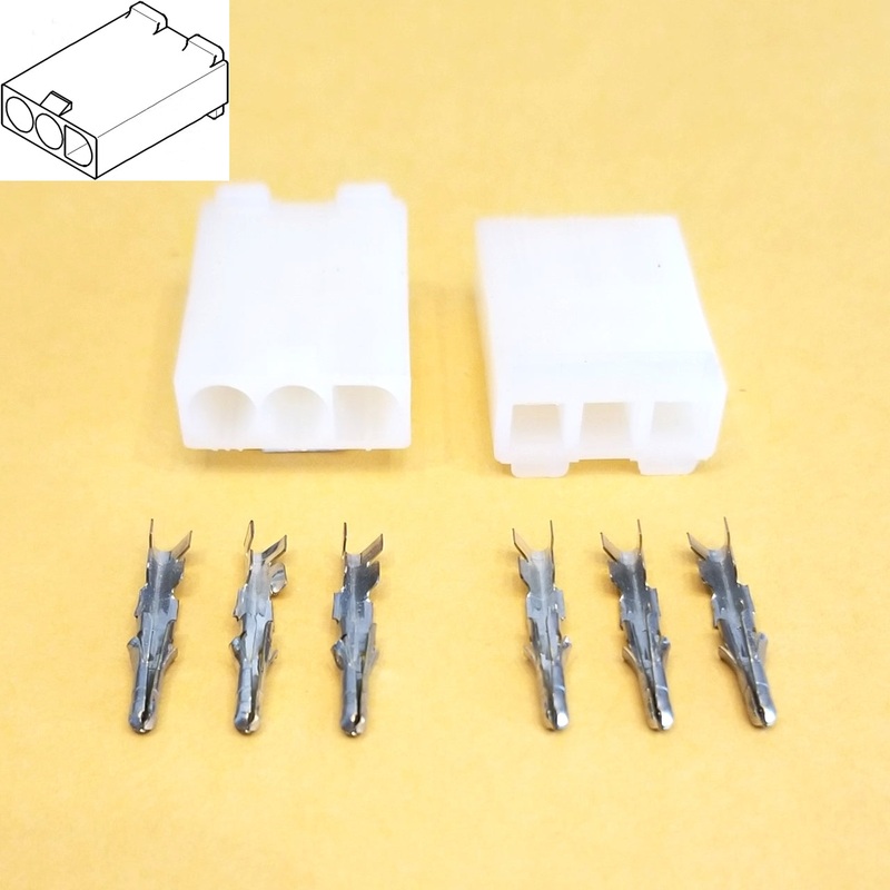 Philmore 61-303, 1 Pair of 3 Circuit In-Line 0.093″ Male Pin 3191 Connectors