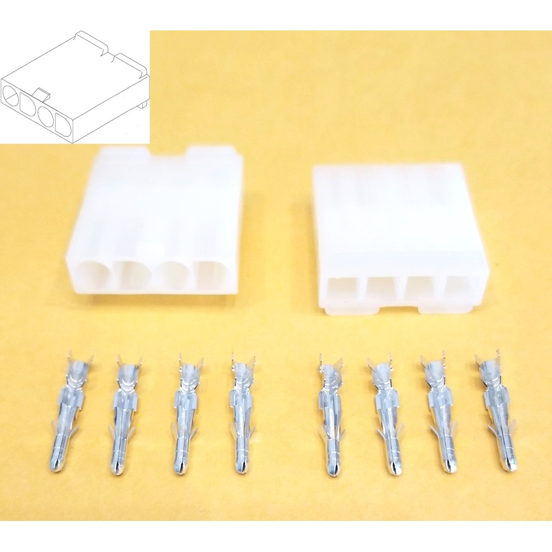 Philmore 61-304, 1 Pair of 4 Circuit In-Line 0.093″ Male Pin 3191 Connectors