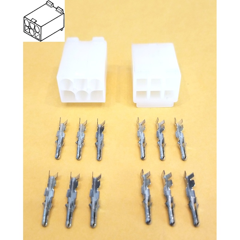 Philmore 61-306, 1 Pair of 6 Circuit In-Line 0.093″ Male Pin 3191 Connectors