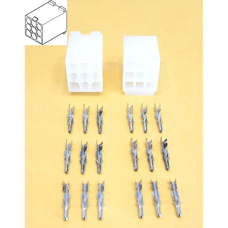 Philmore 61-309, 1 Pair of 9 Circuit In-Line 0.093″ Male Pin 3191 Connectors