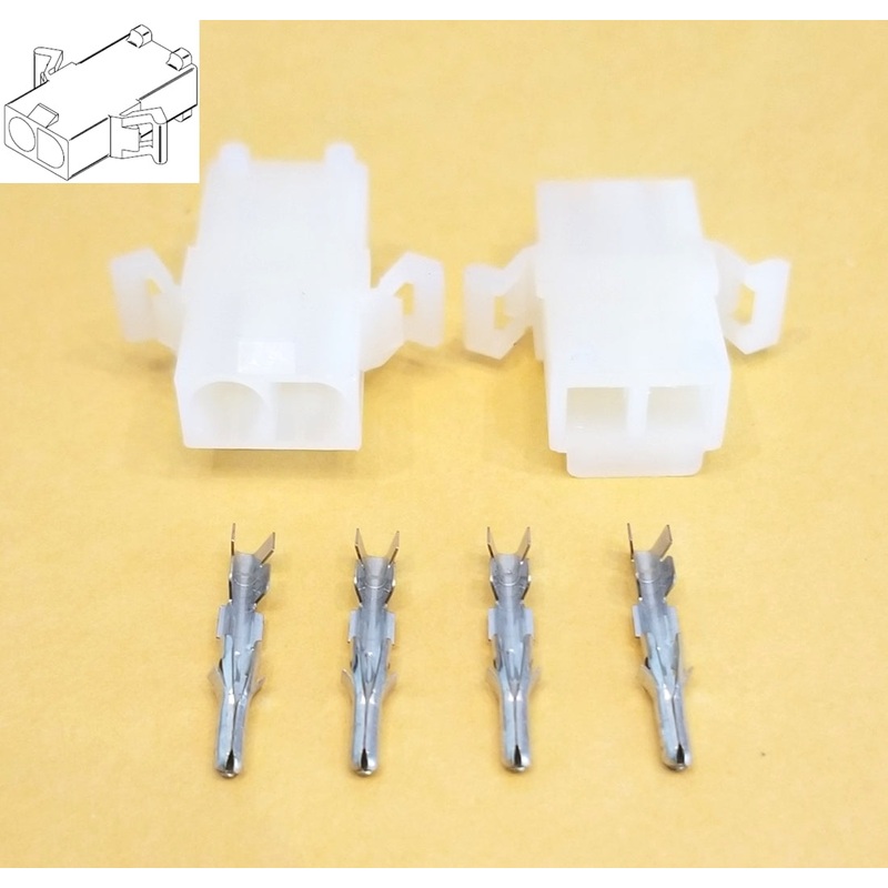 Philmore 61-322, 1 Pair of 2 Circuit Panel Mount 0.093″ Male Pin 3191 Connectors
