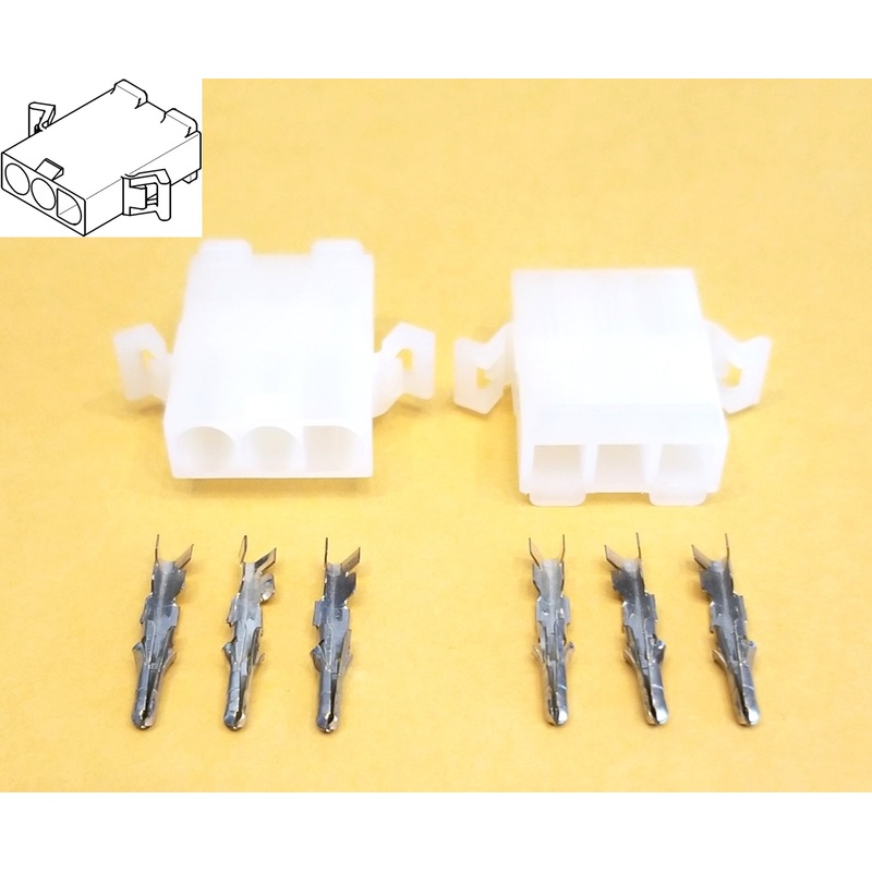 Philmore 61-323, 1 Pair of 3 Circuit Panel Mount 0.093″ Male Pin 3191 Connectors