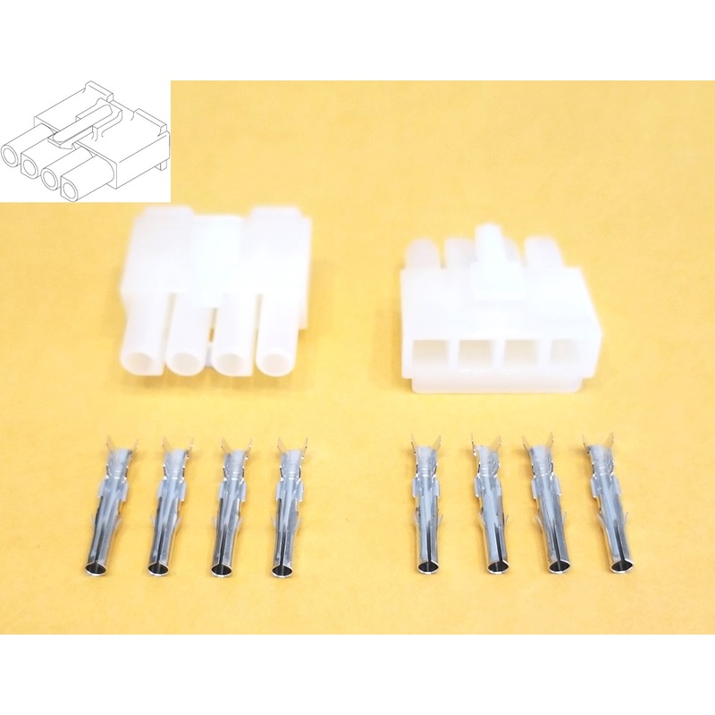 Philmore 61-344, 1 Pair of 4 Circuit In-Line 0.093″ Female Pin 3191 Connectors