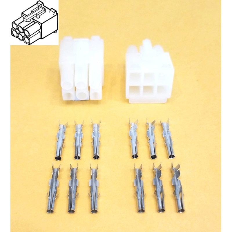 Philmore 61-346, 1 Pair of 6 Circuit In-Line 0.093″ Female Pin 3191 Connectors
