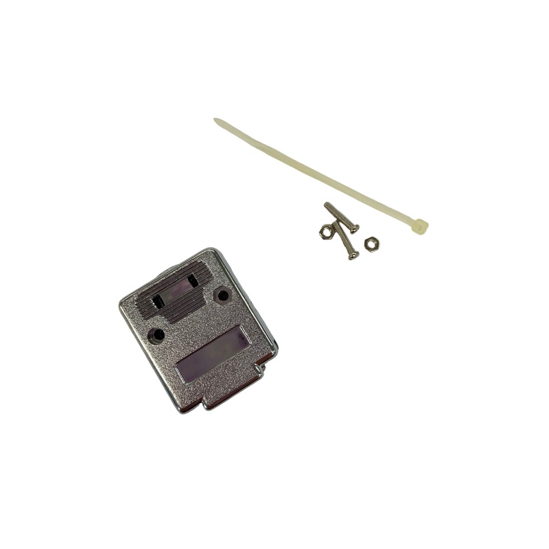 DN-19C, Chrome Metalized Plastic Housing Cover for DB19 Connectors w/ Screws