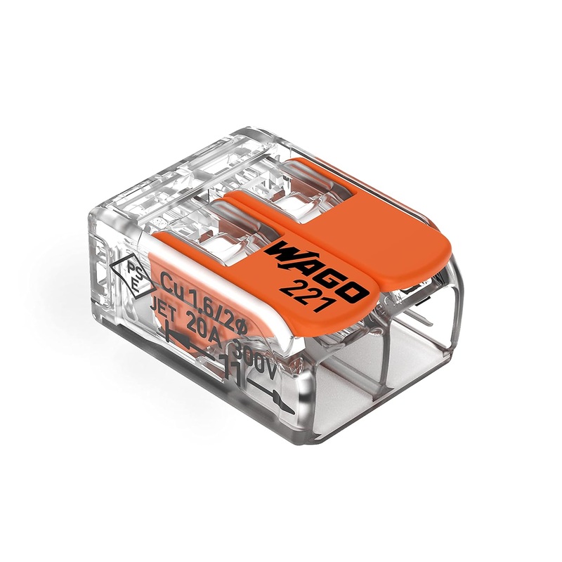 WAGO 221-412-25pk  Compact Lever-Nuts Splicing Connectors, 2-Conductor, 24-12 AWG