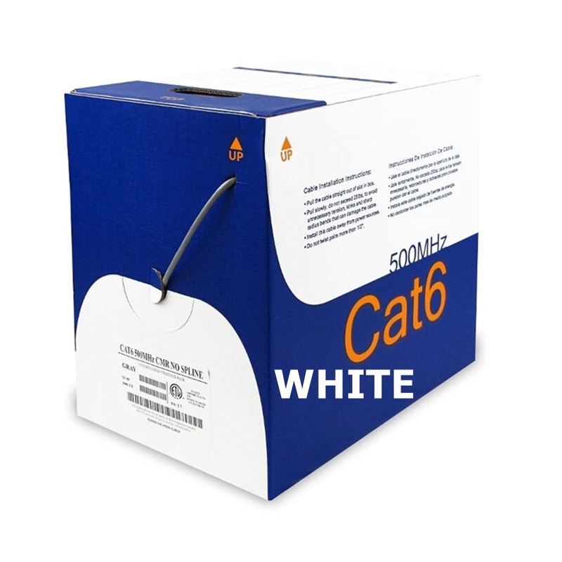 Wavenet 6E04URWH4N, WHITE CAT 6 600MHz UTP CMR Cable ~ 1,000 Foot