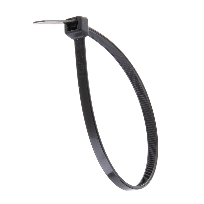NSI GRP-8750 8, Black General Purpose 75lb Cable Ties, 100 Pack